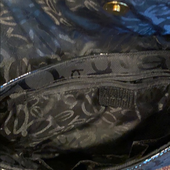 Bebe Clutch Black Cowhide Leopard Print Bag - Picture 6 of 8